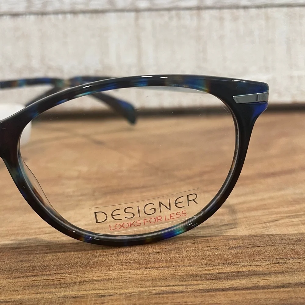 Designer Look WT VIC Pippa Blue Tortoise Square Semi Cat FRAMES 51-15-135 (NWT)